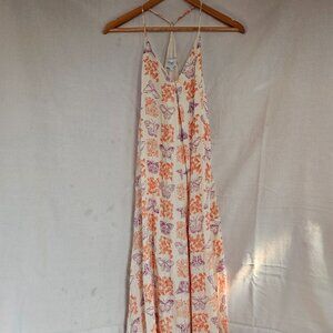 FRNCH Anais Butterfly Print Shift Maxi Dress Woman's Size XS NWT